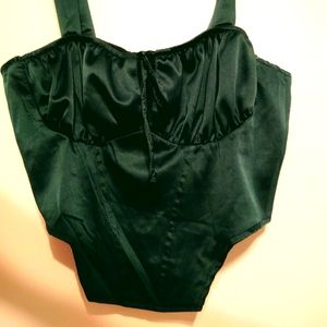 Rue21 forest green silk crop top SIze MEDIUM